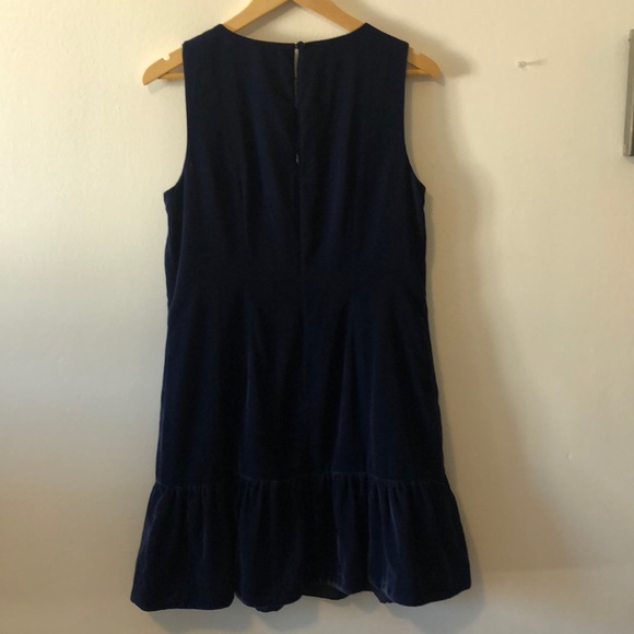 Jcrew velvet Navy blue dress - Picture 4 of 5